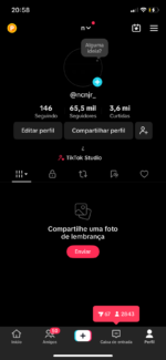 conta tikto(monetizada) 55k de seguidores, 3,6 milhões de curtidas