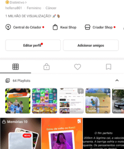 Conta no Kwai com + 4.000 seguidores