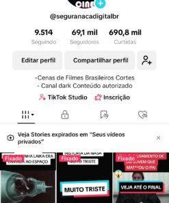 Conta Tiktok 70k de seguidores vídeos viralizados conteúdo dark