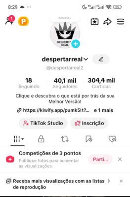 CONTA TIKTOK MONETIZADA 40K de seguidores