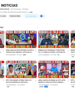 CANAL DE NOTICIAS DO SPFC 3,31 mil inscritos