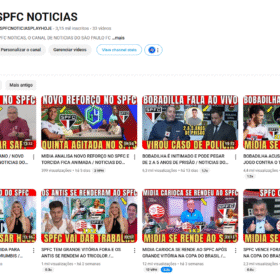 CANAL DE NOTICIAS DO SPFC 3,31 mil inscritos