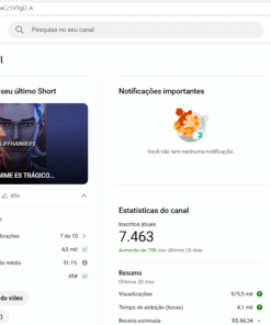 Canal Monetizado com 7k de Inscritos