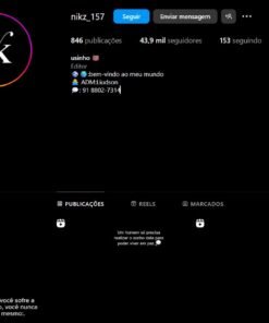 Conta do intragram 846 publicações 43,9 mil seguidores