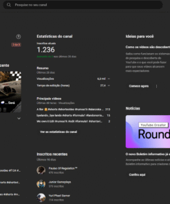 Canal youtube de Jogos 1,23 mil inscritos