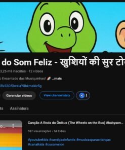 Canal Gringo YouTube Kids com 3254 Inscritos Monetizado