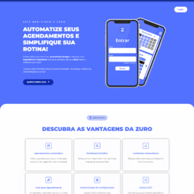SITE - ZURO AGENDA - SOFTWARE SAAS - AGENDA AUTOMATICA FLEXIVEL COM IA - 1 CLIENTE JA