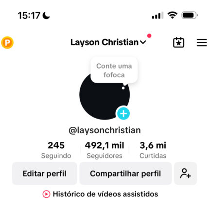 Vendo Tiktok com quase 500k de seguidores, Opção do tiktok shop já no jeito para ativação.