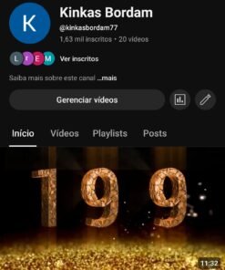 Canal YouTube 1630 Inscritos