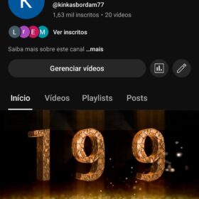 Canal YouTube 1630 Inscritos