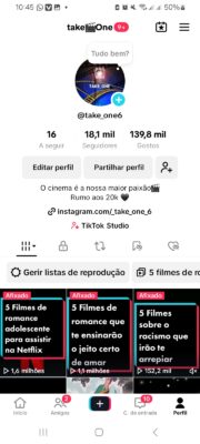 CONTA DO TIKTOK  18,1 mil Seguidores