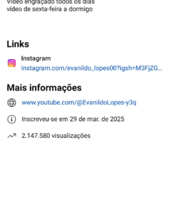 Canal do YouTube com 2500 Inscritos
