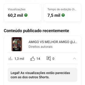Canal de games e música 11 K na promoção, sobe shorts bem