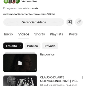 Canal não monetizado sem restrição 12,4 mil inscritos