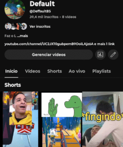 Canal do YouTube 39,4 mil inscritos