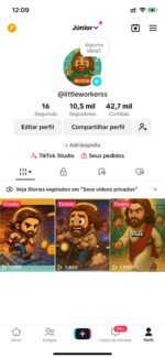Conta Tiktok Religioso MONETIZADO(TBM TEM SHOP) 10k e subindo