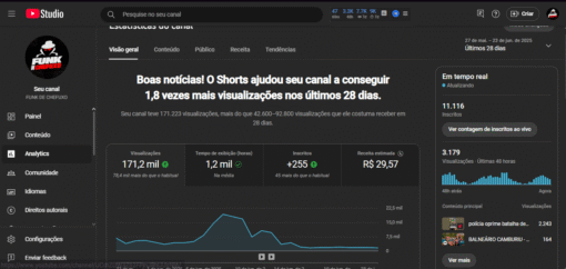 Canal de Funk Monetizado - Funk de Chefuxo 11.116 inscritos - Imagem 3