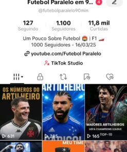 VENDO CONTA DE TIKTOK Tema: Futebol com 1100 Seguidores