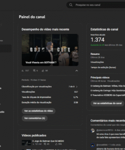 🎥 Canal à Venda — Pronto para Monetização! 🧠 +1.000 inscritos | Nicho: Curiosidades Geek e Terror Está à venda um canal 100% natural, com narração humana e produção autêntica voltada para o universo geek e temas de terror.