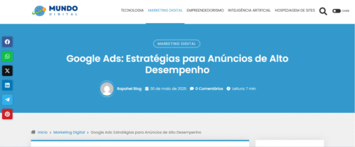 Blog de Marketing Digital com 70 Artigos - Imagem 3