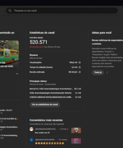 VENDO CANAL MONETIZADO A 2 ANOS ATUALMENTE COM 520k INSCRITOS