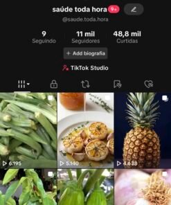 Tik Tok de saúde 11k monetizada recém criada e com ttk shop ativado por preencher