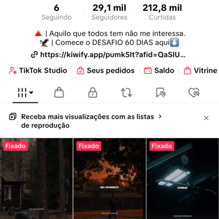 Conta Morivacional Tiktok já monetizada Mais de 29 mil seguidores