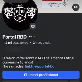Página no Facebook Portal RBD 1,5 milhões seguidores