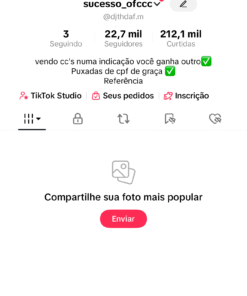 Vendo conta TikTok 22,7 mil Seguidores
