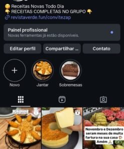 Instagram Nicho Receitas e Culinária com 4000 Seguidores Alto Engajamento🔥