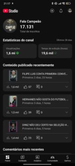 Canal Fala_Campeão 17,2 mil inscritos