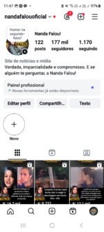 Instagram Nanda Falou Oficial  177 mil seguidores