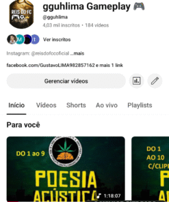 Canal no YouTube 4,03 mil inscritos