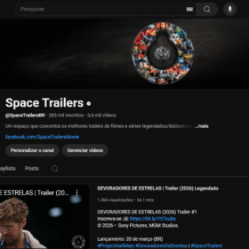 Canal Youtube +285K - Entretenimento/Trailers/Filmes