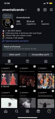 Conta Instagram bem engajado 37,4 mil seguidores