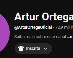 Canal no Youtube com mais de 70 mil inscritos