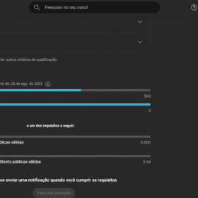 Canal do YT de 322 inscritos