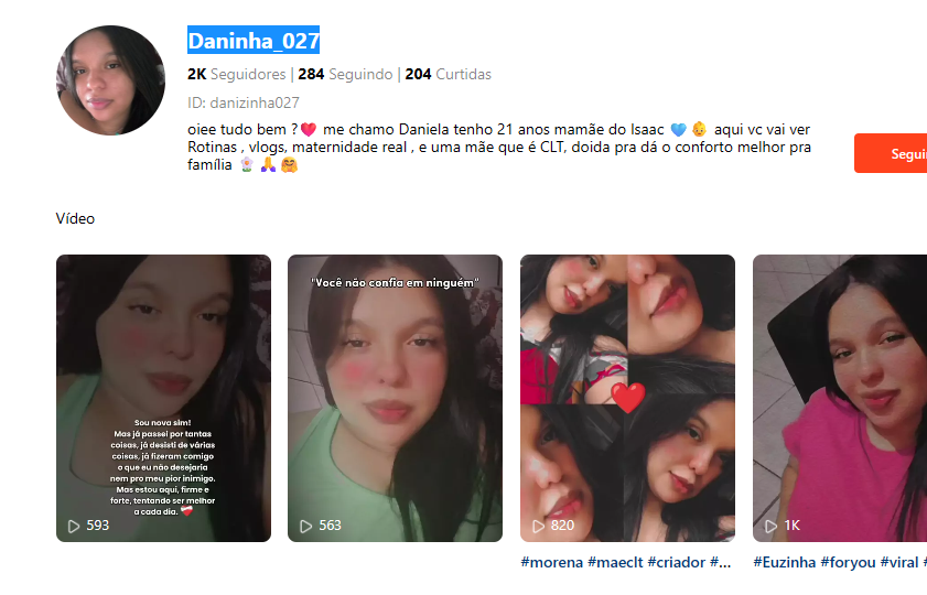 Captura de tela 2026-02-23 170301 Conta kwai 1K Seguidores - Daninha_027 - Imagem 1