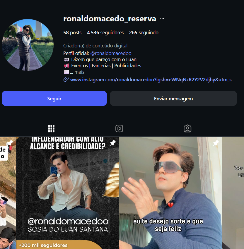 Captura de tela 2026-03-20 193459 Instagram ronaldomacedo_reserva 58 posts 4.536 seguidores - Imagem 1