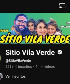 Canal no YouTube a Venda SitioVilaVerde • 221 mil inscritos • 1 mil vídeos