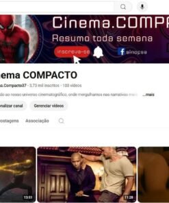 Canal Monetizado no Nicho de Cinema à Venda – Cinema Compacto 3.738 inscritos reais e engajados
