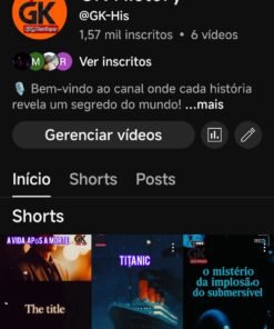 Canal Do YouTube 1.570 Inscritos
