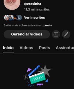Canal do Youtube 11,3 mil inscritos