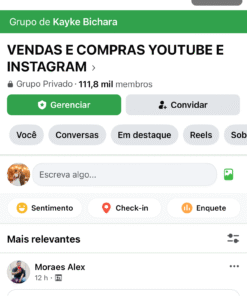 Grupo de vendas e trocas YouTube e Instagram com 100 mil membros