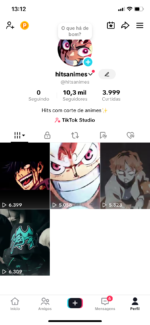 Tik Tok cortes anime 10,3 mil Seguidores