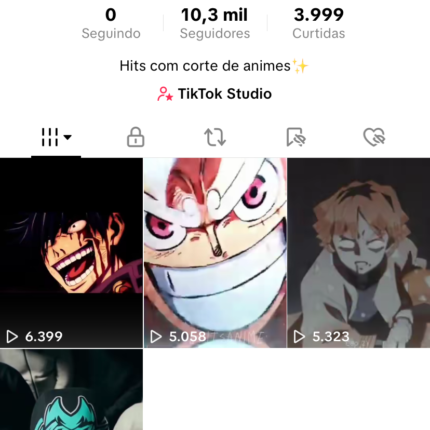 Tik Tok cortes anime 10,3 mil Seguidores