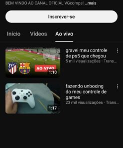 Canal do Youtube com 1,38 milhões de inscritos