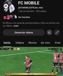 Canal Fc mobile 1,34 mil inscritos