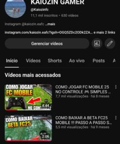Canal do YouTuber monetizado 11,1 mil inscritos