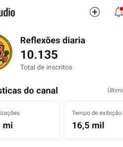 Canal Youtube com 10.135 inscritos , canal recem criado e esta muito engajado